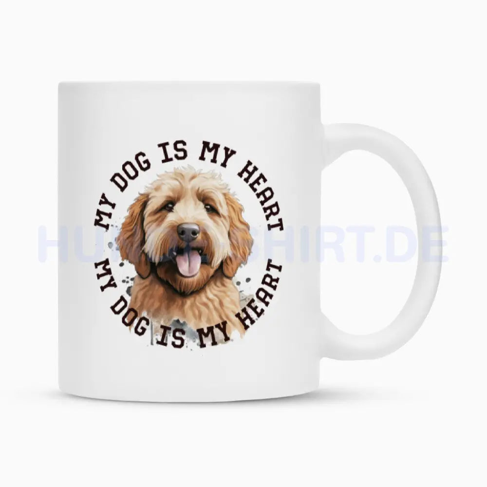 Tasse "Labradoodle braun HEART" Weiß – hunde-shirt.de