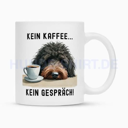 Tasse "Labradoodle dunkel - Kein Kaffee..." Weiß – hunde-shirt.de