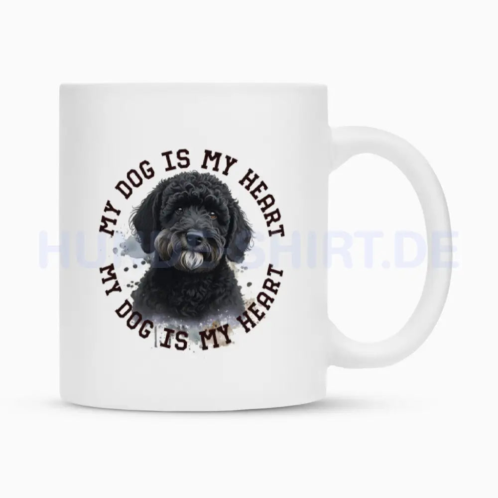 Tasse "Labradoodle schwarz HEART" Weiß – hunde-shirt.de