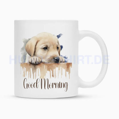 Tasse "Labrador ( hell ) - Good Morning" Weiß – hunde-shirt.de