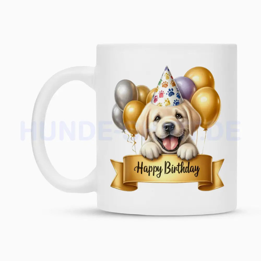 Tasse "Labrador ( hell ) - Happy Birthday" – hunde-shirt.de