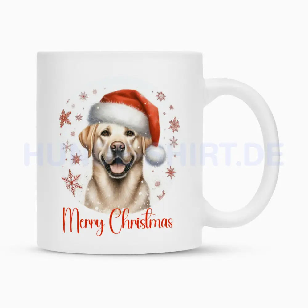 Tasse "Labrador ( hell ) - Merry Christmas" Weiß – hunde-shirt.de