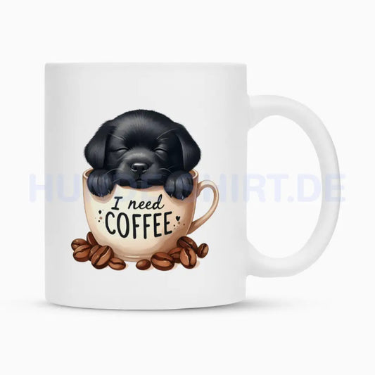 Tasse "Labrador - I need Coffee" Weiß – hunde-shirt.de