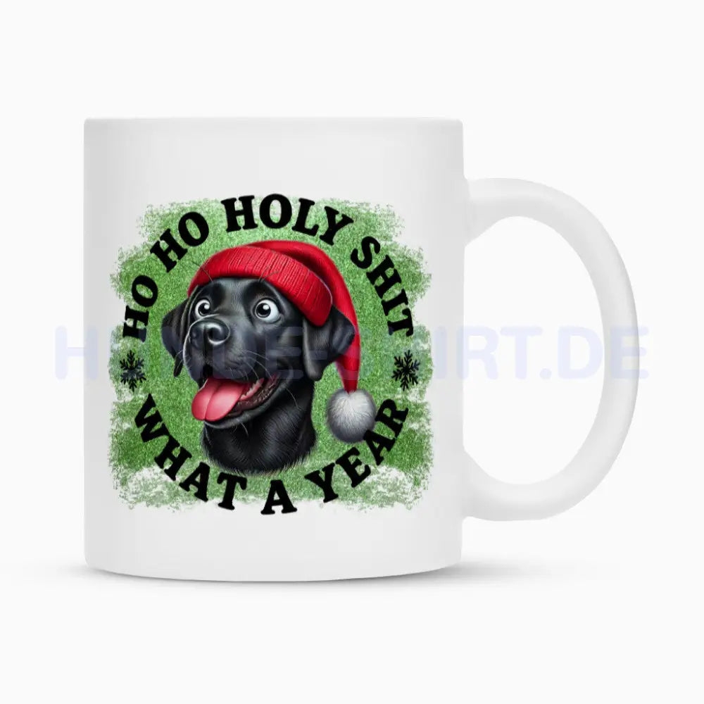 Tasse "Labrador ( schwarz ) - HO HO..." Weiß – hunde-shirt.de