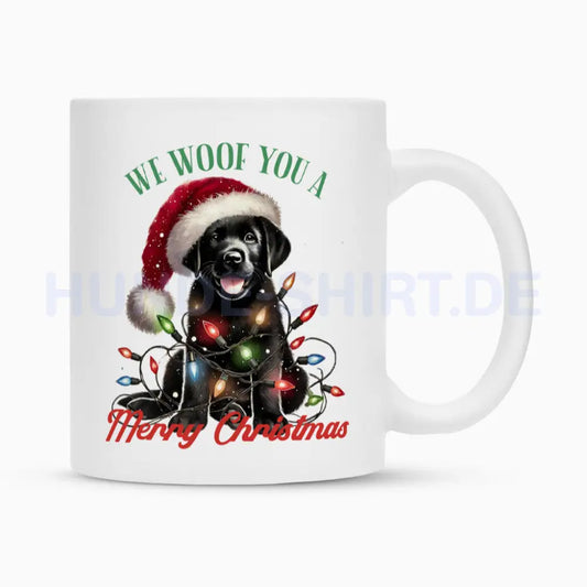 Tasse "Labrador ( schwarz ) - We woof You..." Weiß – hunde-shirt.de