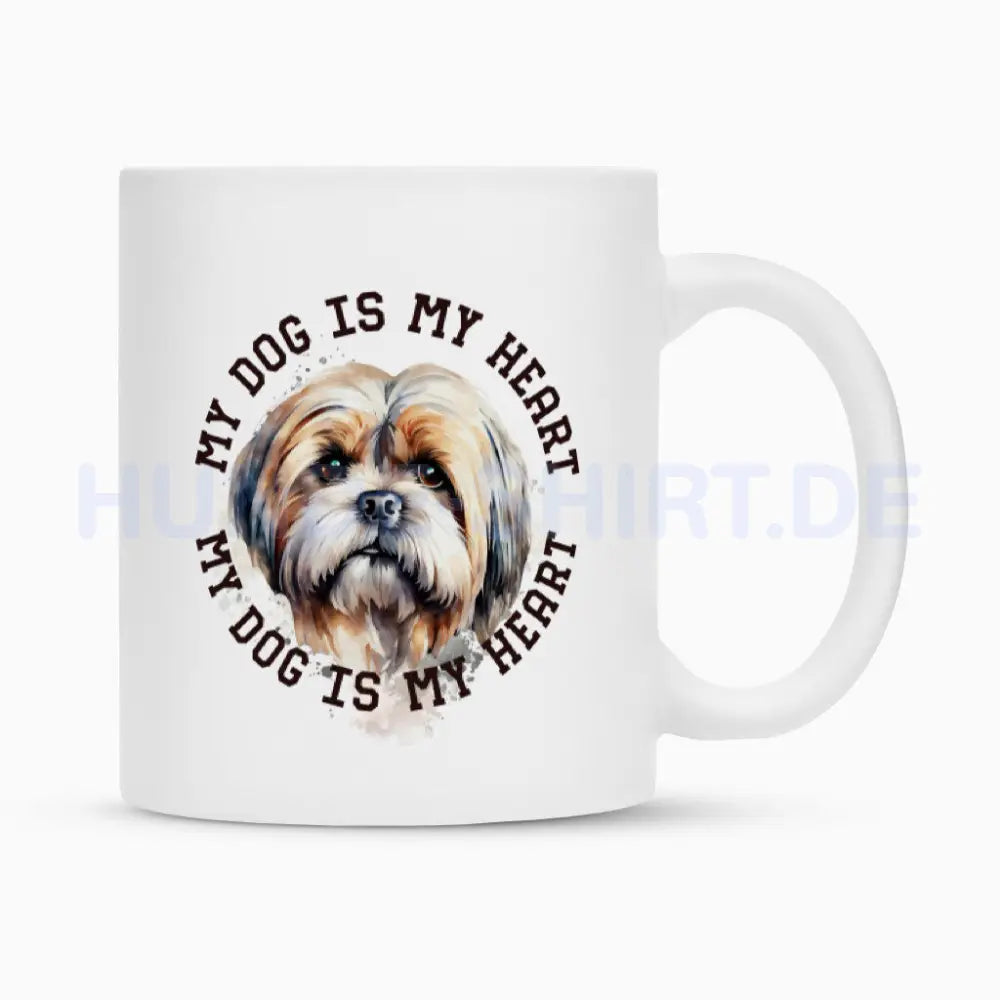 Tasse "Lhasa Apso HEART 2" Weiß – hunde-shirt.de