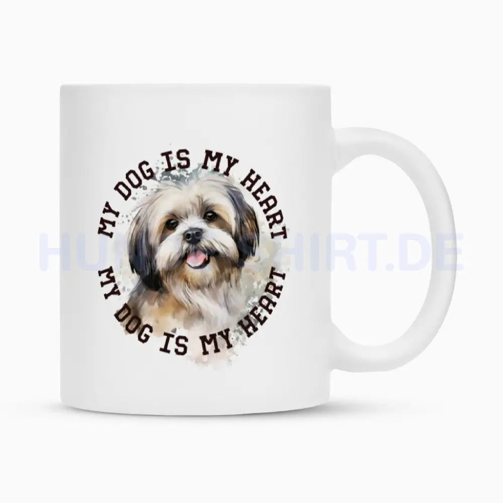 Tasse "Lhasa Apso HEART" Weiß – hunde-shirt.de