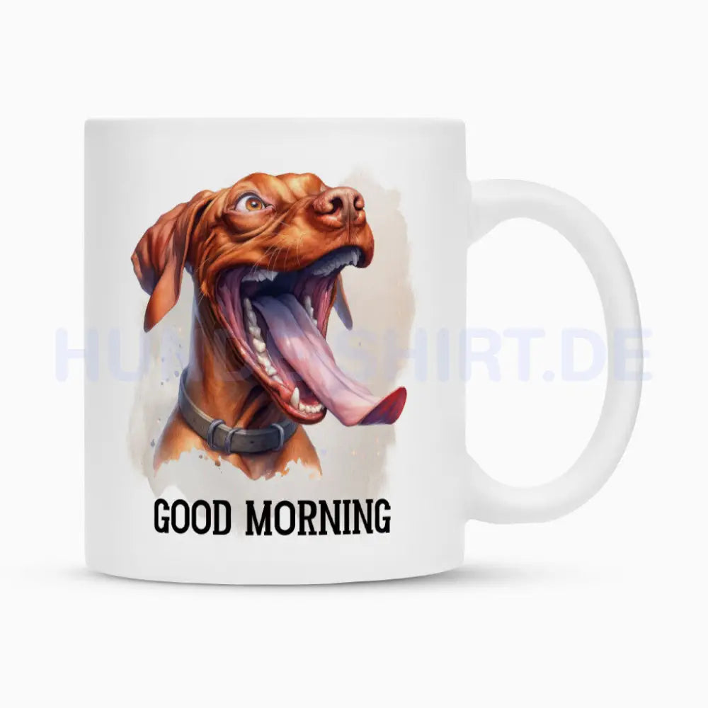 Tasse "Magyar Vizsla - Good Morning" Weiß – hunde-shirt.de