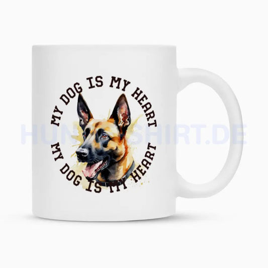 Tasse "Malinois HEART" Weiß – hunde-shirt.de