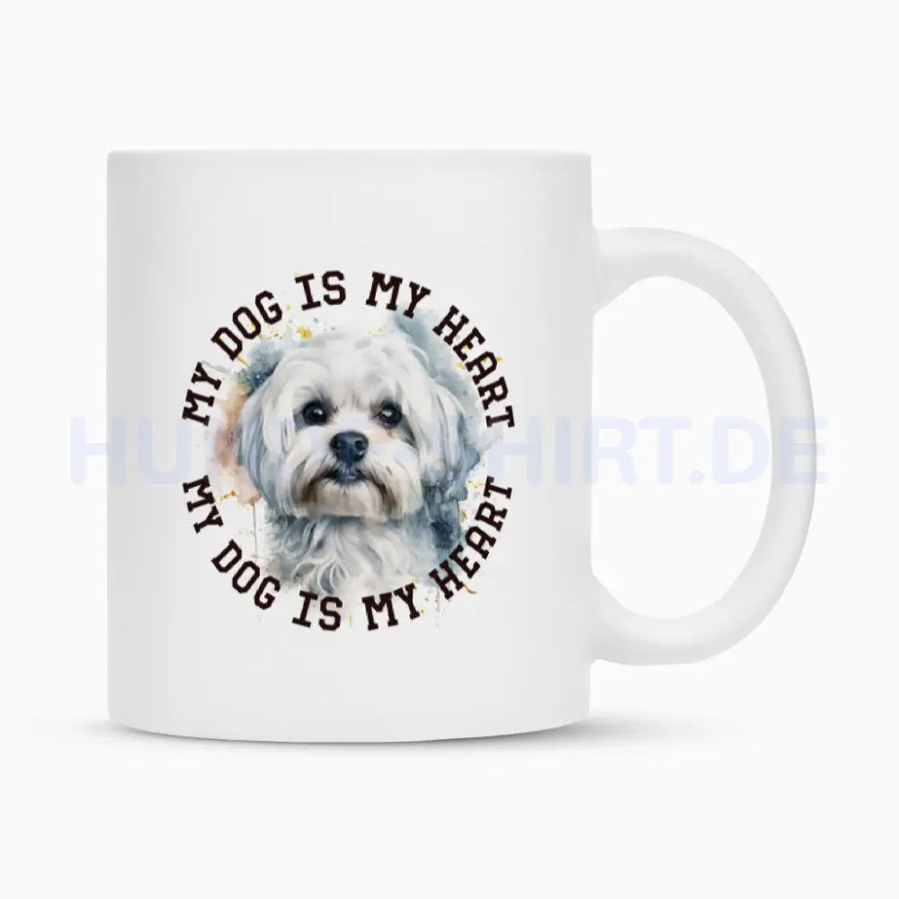 Tasse "Malteser HEART" Weiß – hunde-shirt.de