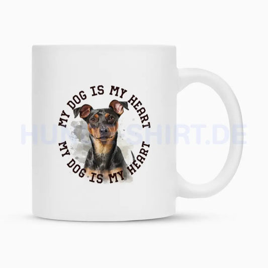 Tasse "Manchester Terrier HEART 2" Weiß – hunde-shirt.de