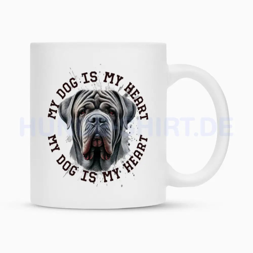 Tasse "Mastino Napoletano HEART" Weiß – hunde-shirt.de