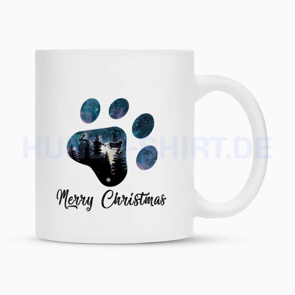 Tasse "Merry Christmas PAW" Weiß – hunde-shirt.de