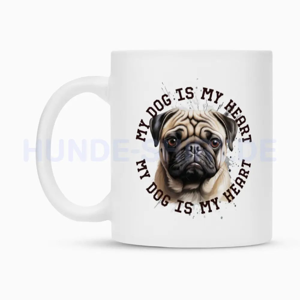 Tasse "Mops HEART" – hunde-shirt.de