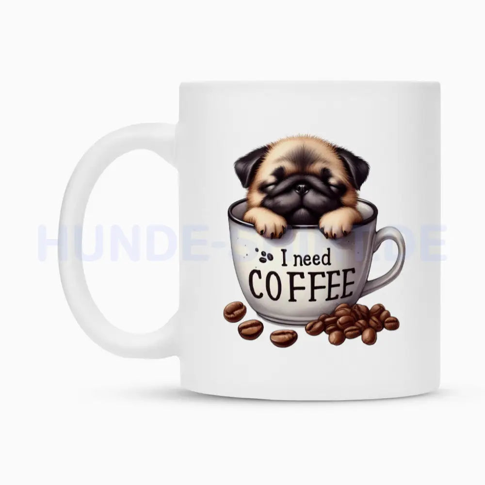 Tasse "Mops - I need Coffee" – hunde-shirt.de