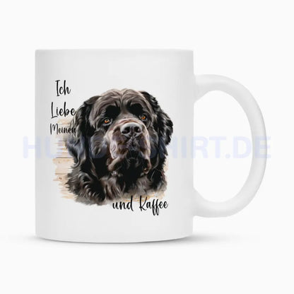 Tasse "Neufundländer braun - Ich liebe..." Weiß – hunde-shirt.de