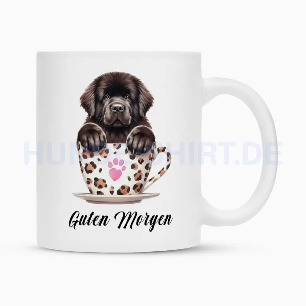 Tasse "Neufundländer - Guten Morgen! Weiß – hunde-shirt.de