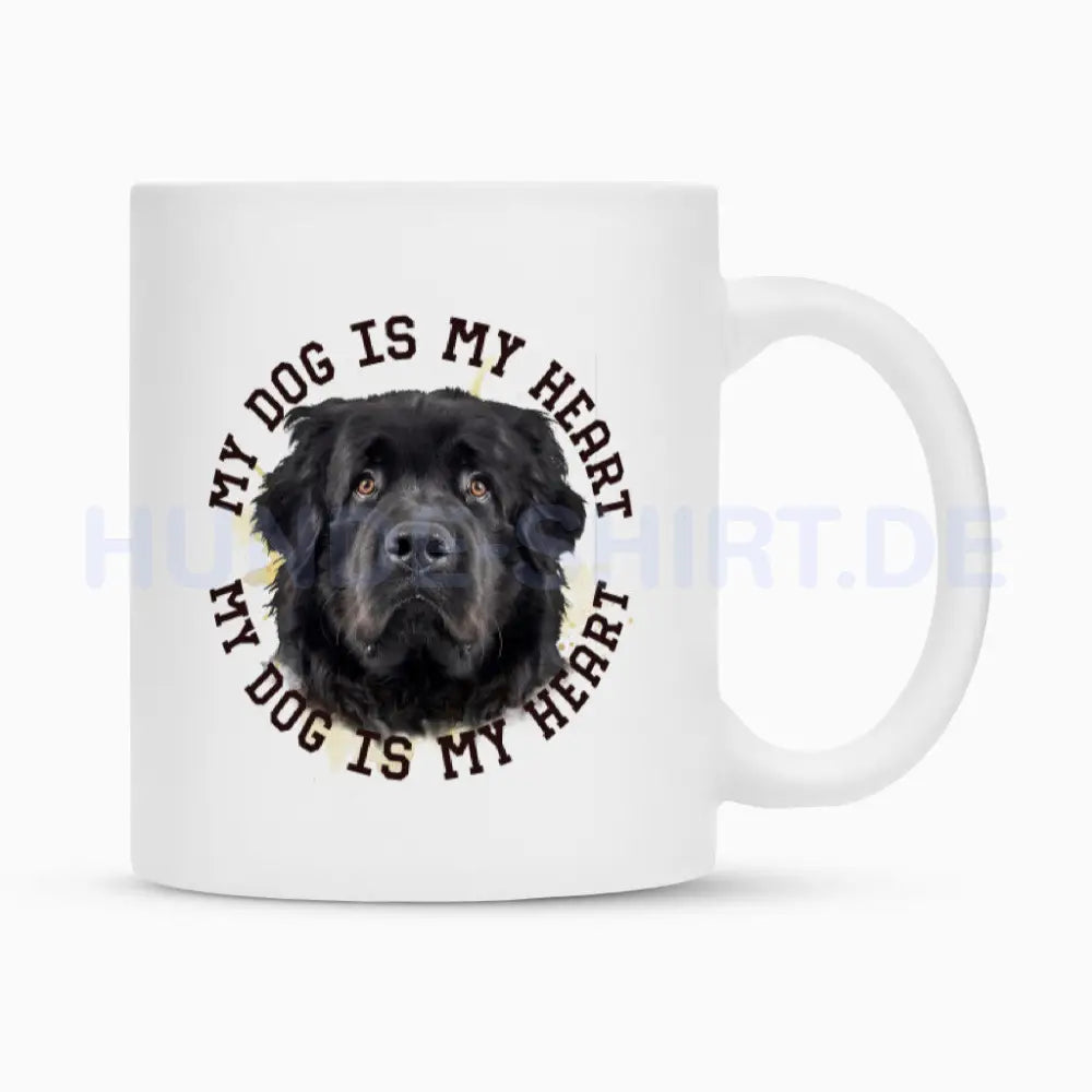 Tasse "Neufundländer schwarz HEART" Weiß – hunde-shirt.de