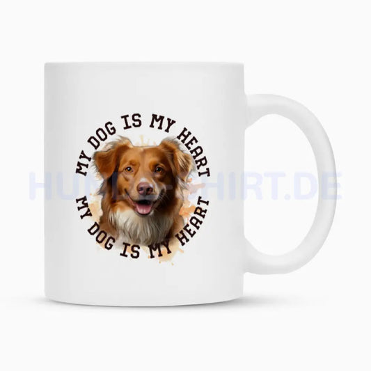 Tasse "Nova Scotia Duck Tolling Retriever HEART" Weiß – hunde-shirt.de