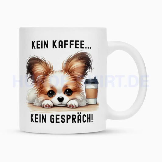 Tasse "Papillon - Kein Kaffee..." Weiß – hunde-shirt.de