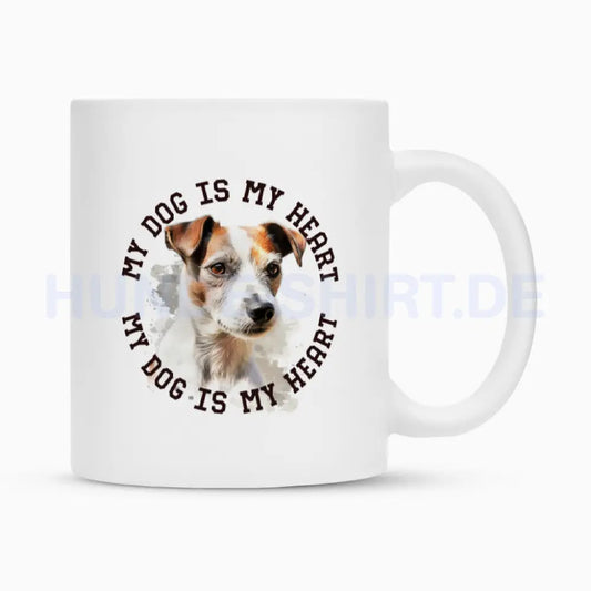 Tasse "Parson Russell Terrier HEART" Weiß – hunde-shirt.de