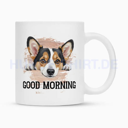 Tasse "Pembroke Welsh Corgi - Good Morning" Weiß – hunde-shirt.de