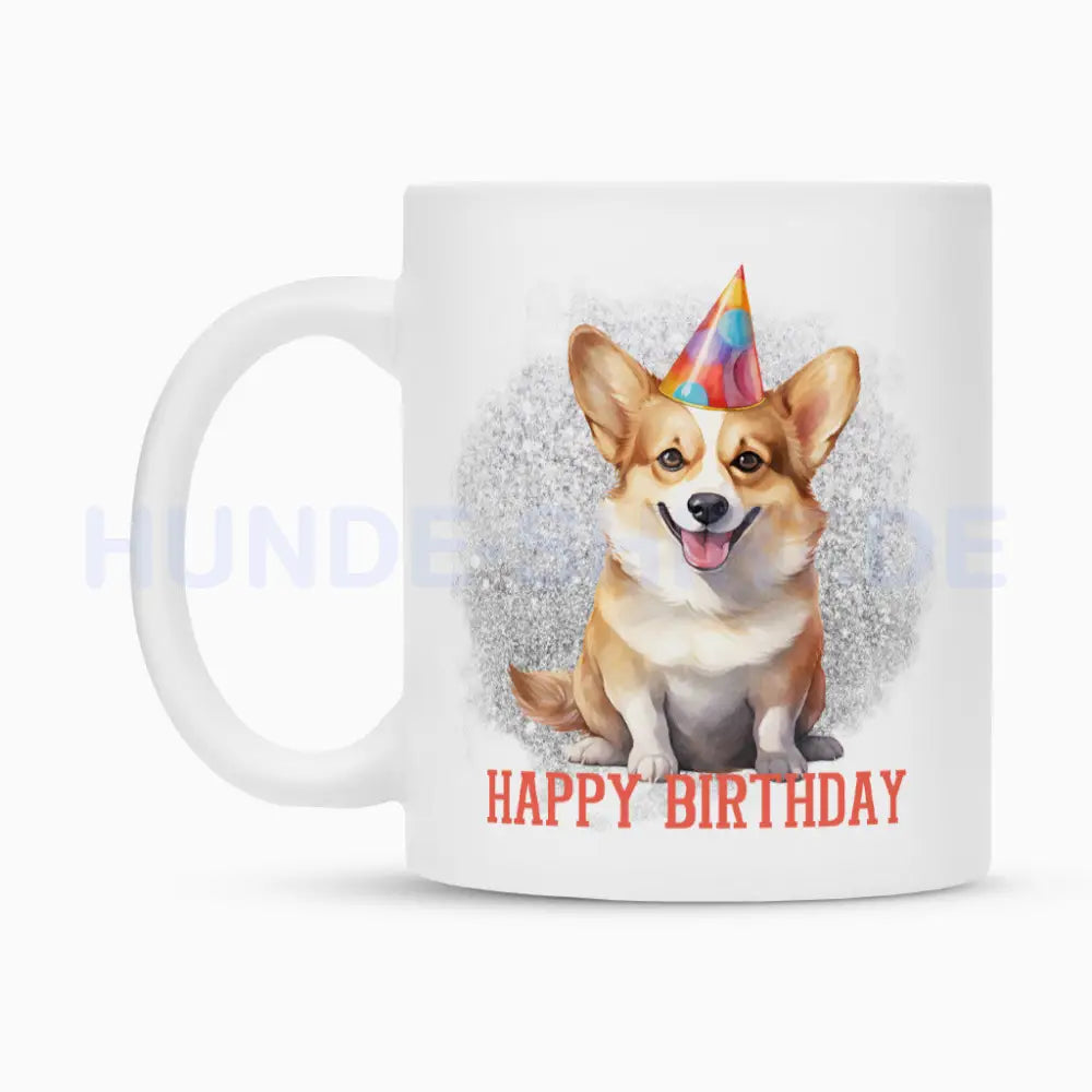 Tasse "Pembroke Welsh Corgi - Happy Birthday" – hunde-shirt.de