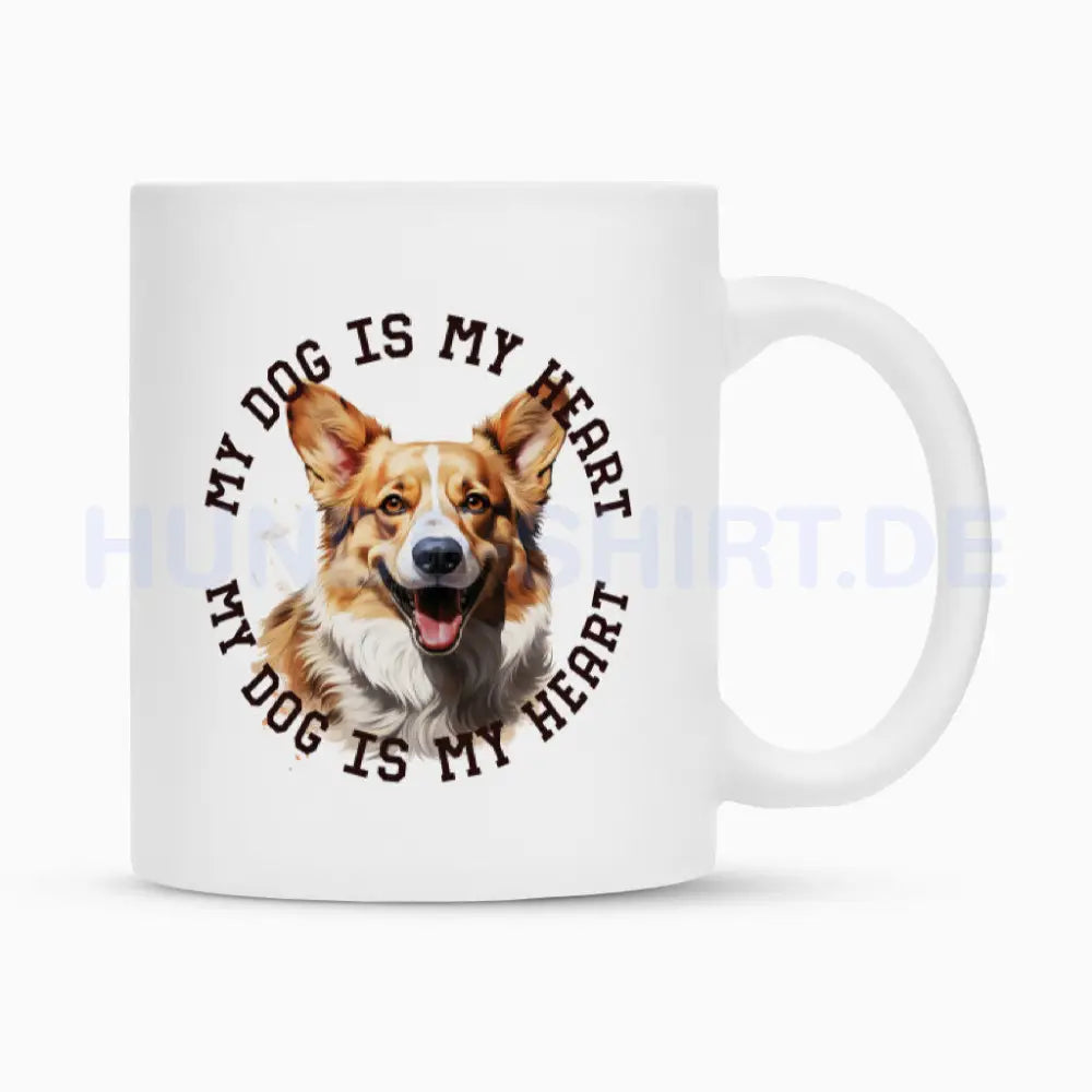 Tasse "Pembroke Welsh Corgi HEART" Weiß – hunde-shirt.de