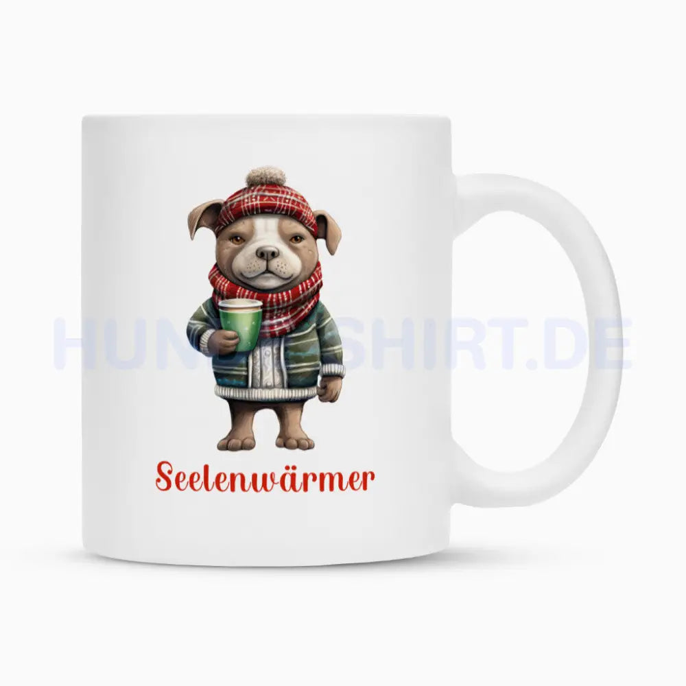 Tasse "Pit Bull - Seelenwärmer" Weiß – hunde-shirt.de