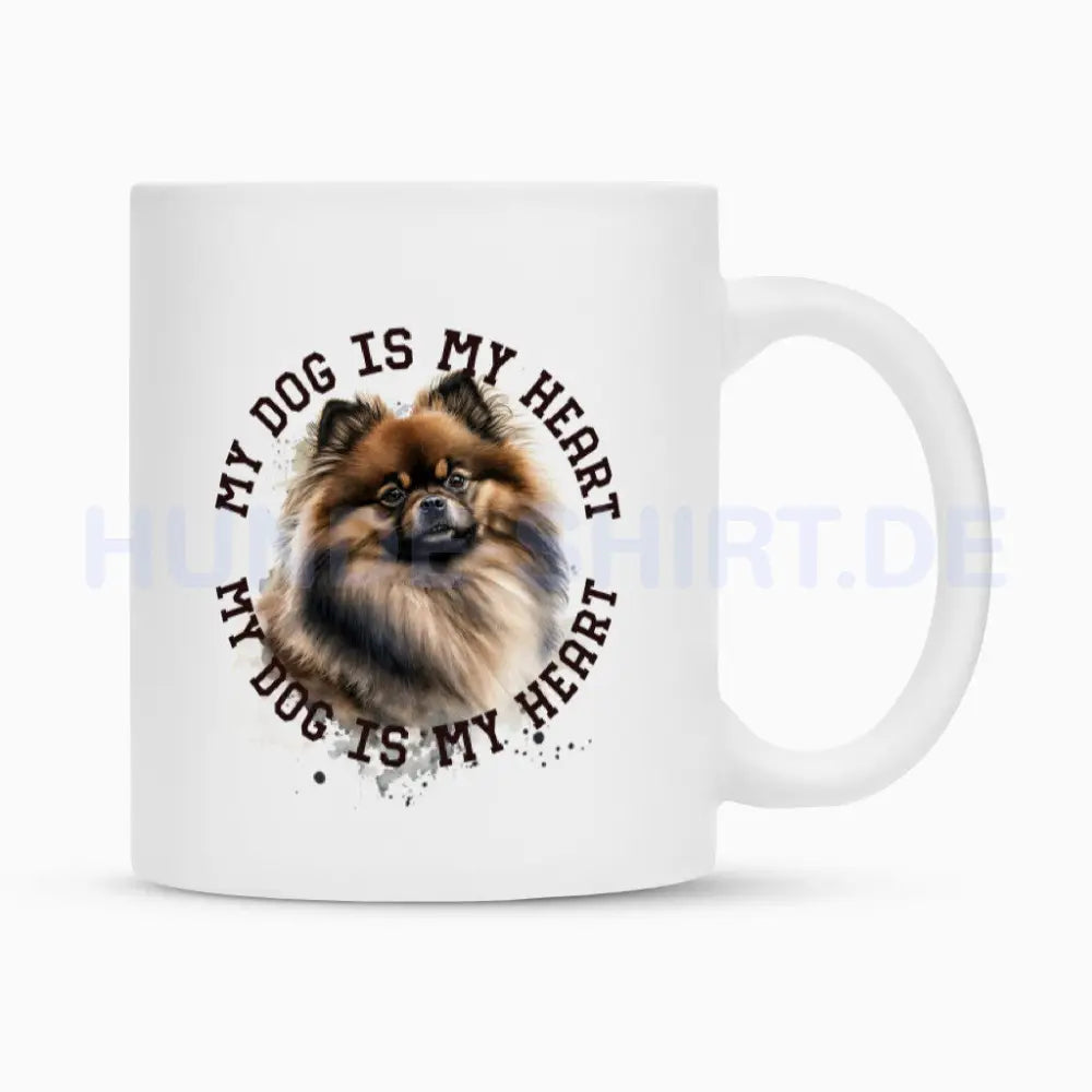 Tasse "Pomeranian gewolkt HEART" Weiß – hunde-shirt.de