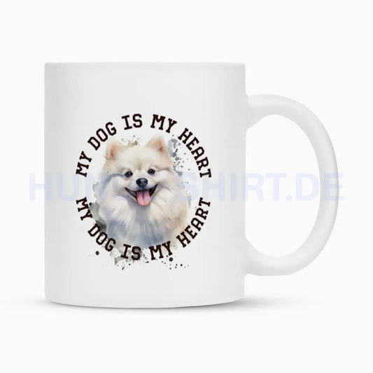 Tasse "Pomeranian weiß HEART" Weiß – hunde-shirt.de