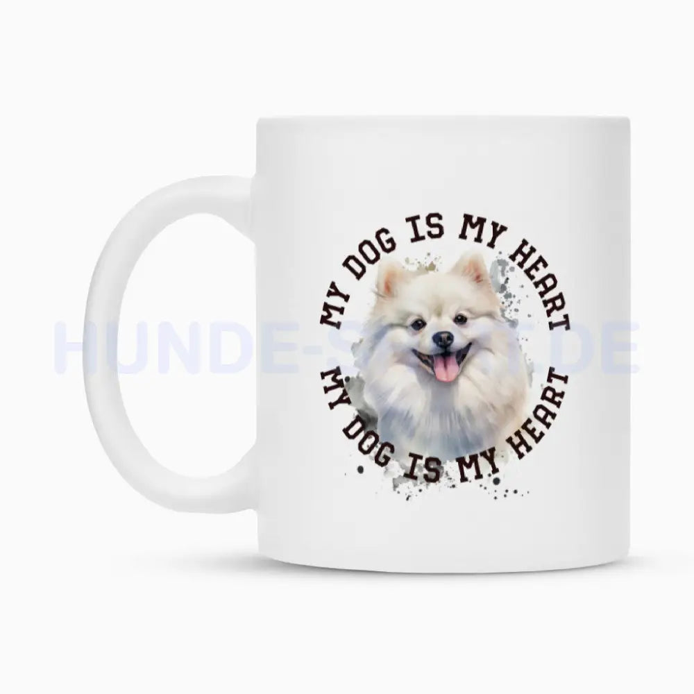 Tasse "Pomeranian weiß HEART" – hunde-shirt.de