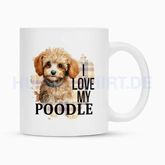 Tasse "Pudel ( englisch ) - I love..." Weiß – hunde-shirt.de