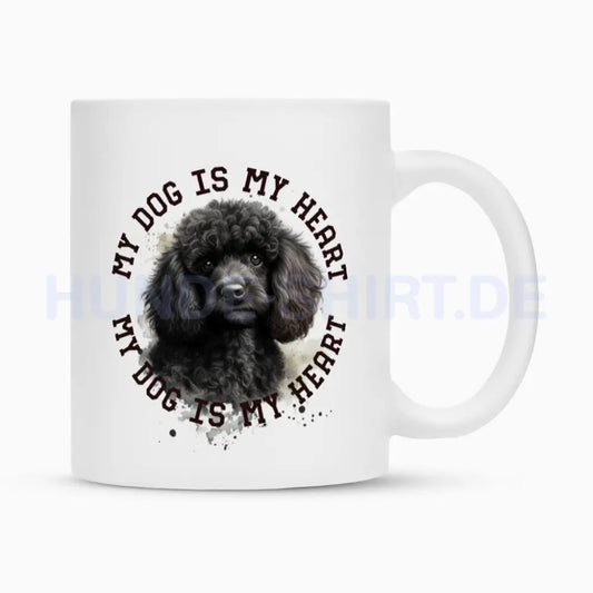 Tasse "Pudel schwarz HEART" Weiß – hunde-shirt.de