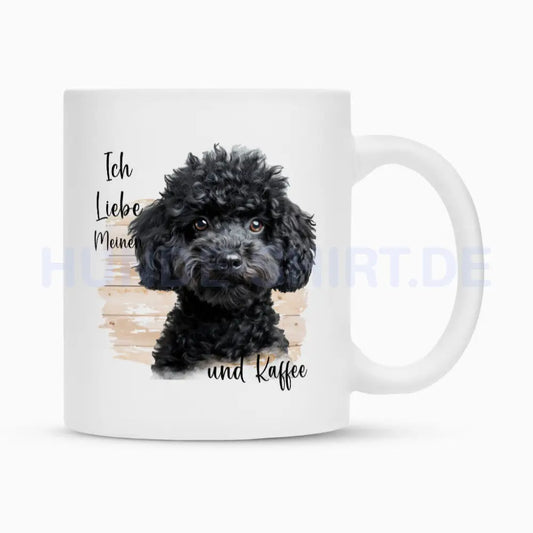 Tasse "Pudel ( schwarz ) - Ich liebe..." Weiß – hunde-shirt.de