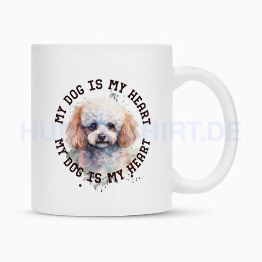 Tasse "Pudel weiß-braun HEART" Weiß – hunde-shirt.de