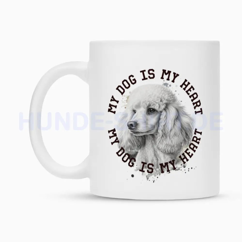 Tasse "Pudel weiß HEART" – hunde-shirt.de