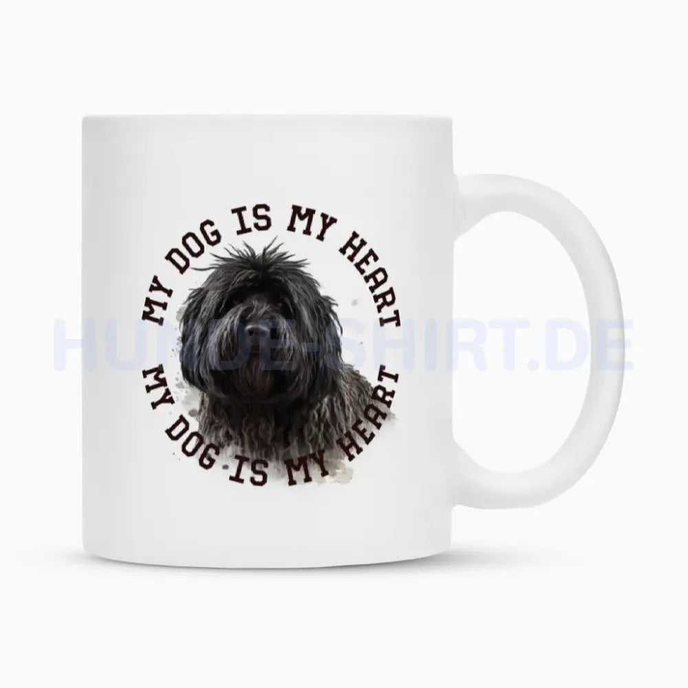 Tasse "Puli schwarz HEART" Weiß – hunde-shirt.de