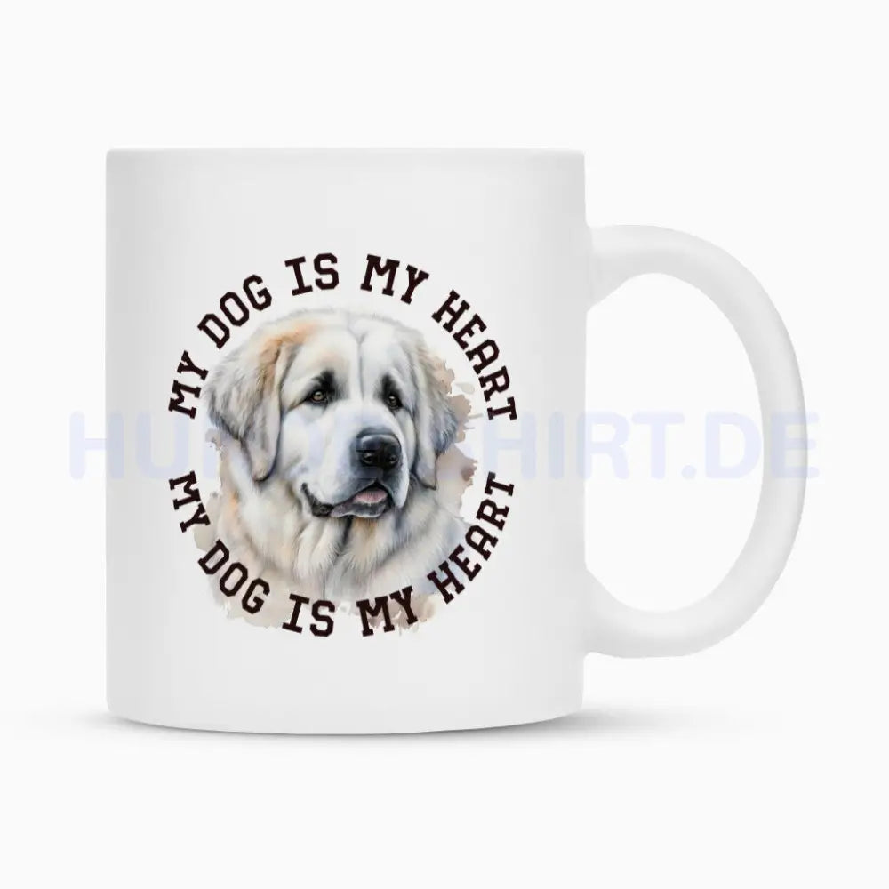 Tasse "Pyrenäenberghund HEART 2" Weiß – hunde-shirt.de