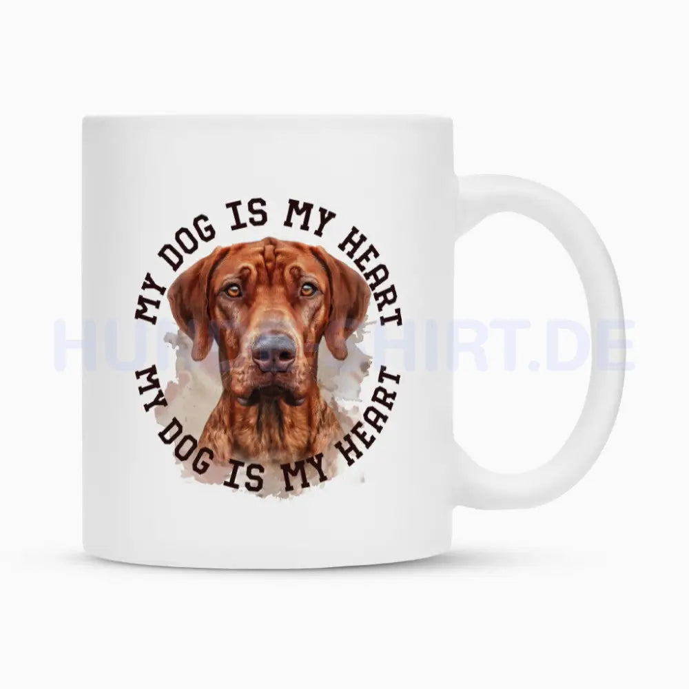 Tasse "Rhodesian Ridgeback HEART 2" Weiß – hunde-shirt.de