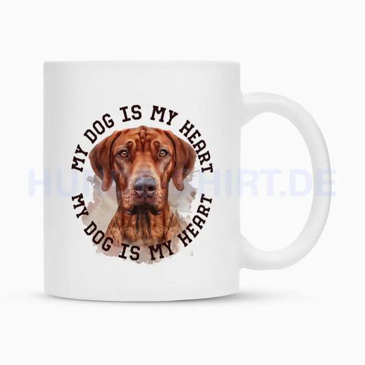 Tasse "Rhodesian Ridgeback HEART 2" Weiß – hunde-shirt.de