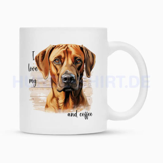 Tasse "Rhodesian Ridgeback - I love..." Weiß – hunde-shirt.de