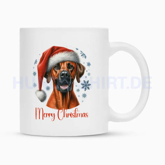 Tasse "Rhodesian Ridgeback - Merry Christmas" Weiß – hunde-shirt.de