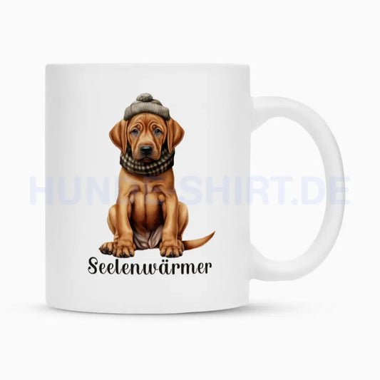 Tasse "Rhodesian Ridgeback - Seelenwärmer" Weiß – hunde-shirt.de