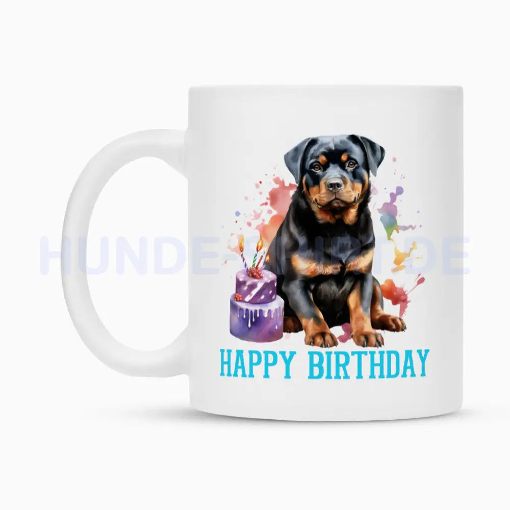 Tasse "Rottweiler - Happy Birthday" – hunde-shirt.de