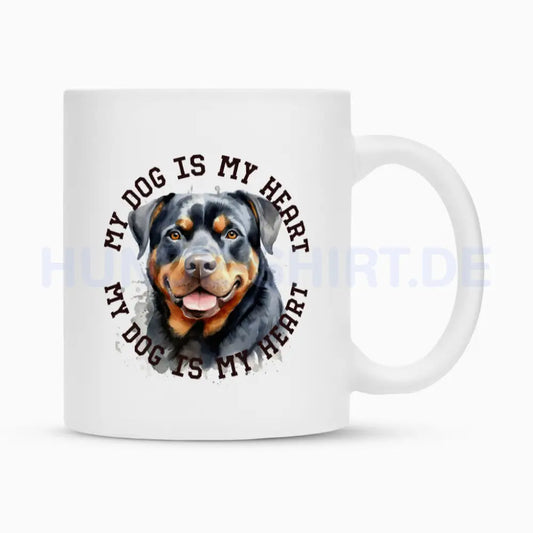 Tasse "Rottweiler HEART 2" Weiß – hunde-shirt.de