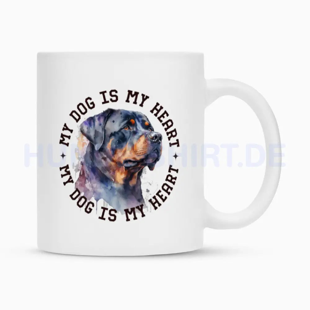 Tasse "Rottweiler HEART" Weiß – hunde-shirt.de