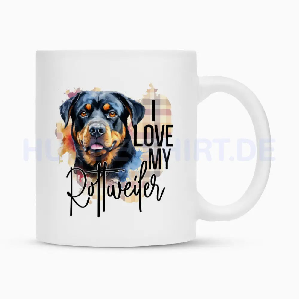 Tasse "Rottweiler - I love..." Weiß – hunde-shirt.de