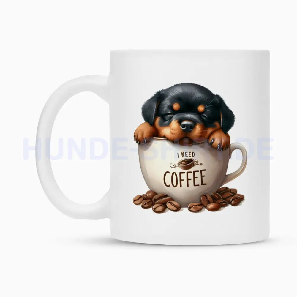 Tasse "Rottweiler - I need coffee" – hunde-shirt.de