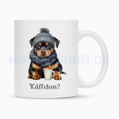 Tasse "Rottweiler - Käffchen?" Weiß – hunde-shirt.de